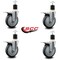 Service Caster 5'' Thermoplastic Rubber Swivel 1-7/8'' Expanding Stem Caster Set Total Lock Brake, 4PK SCC-EXTTL20S514-TPRB-178-4 - alternate 2